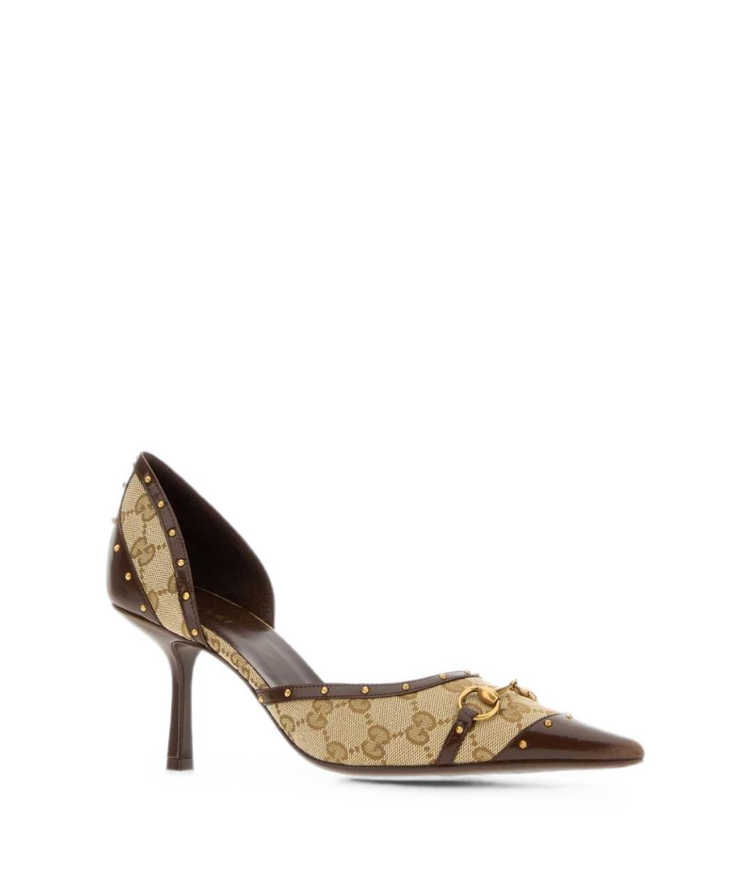 GUCCI Бежевые синтетические туфли, фото 2
