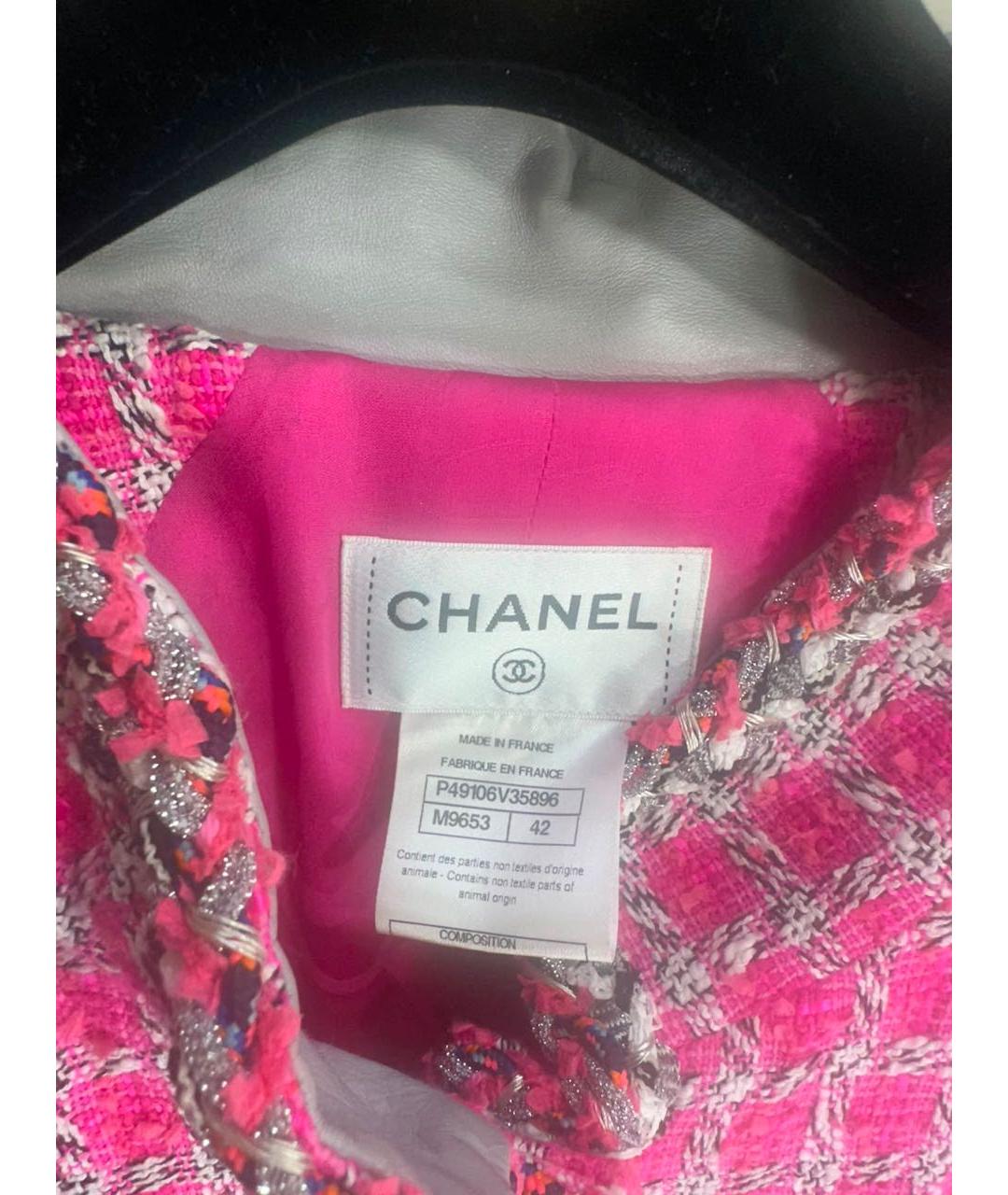 CHANEL Розовое твидовое повседневное платье, фото 2