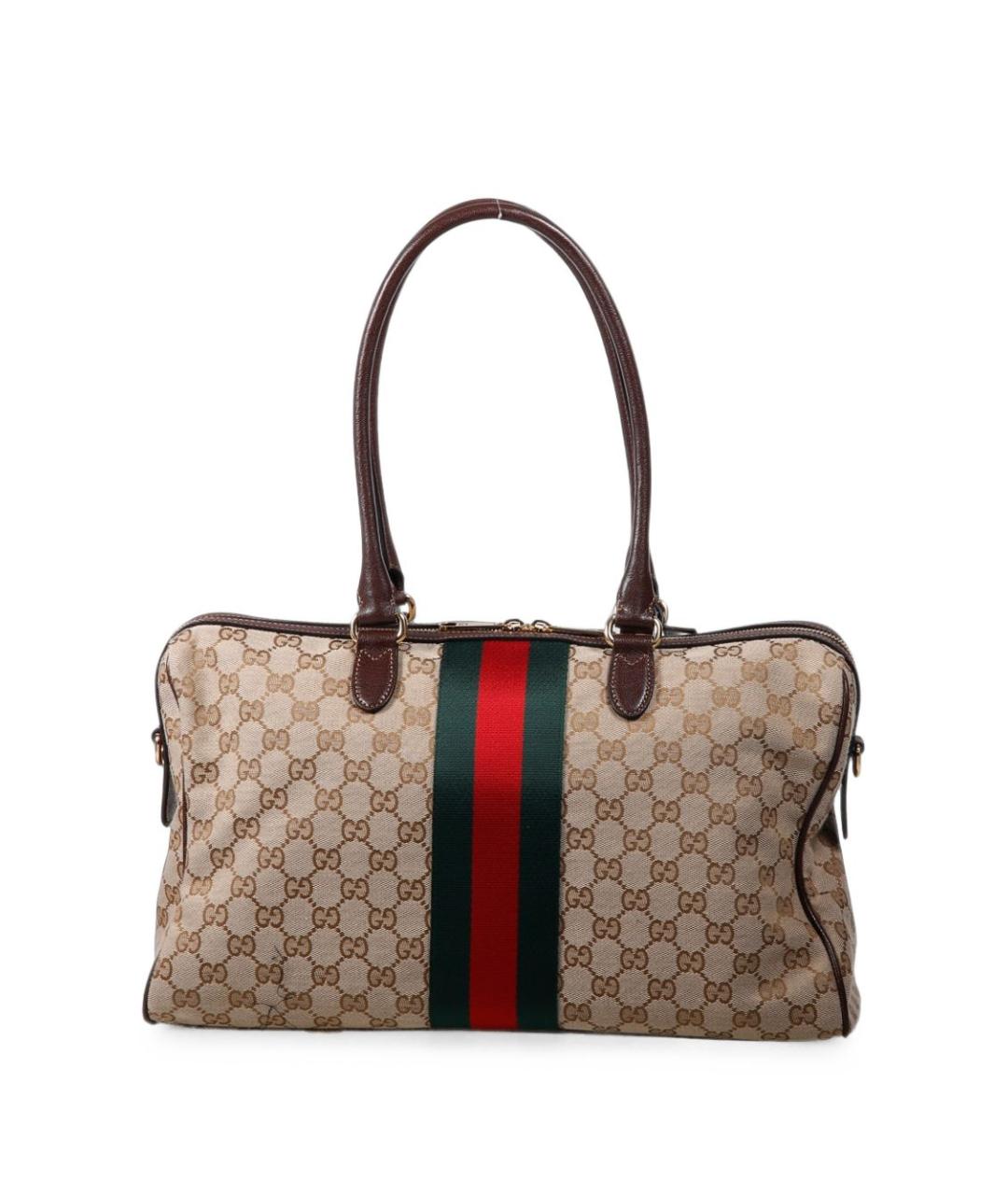 GUCCI Бежевая жаккардовая сумка тоут, фото 2