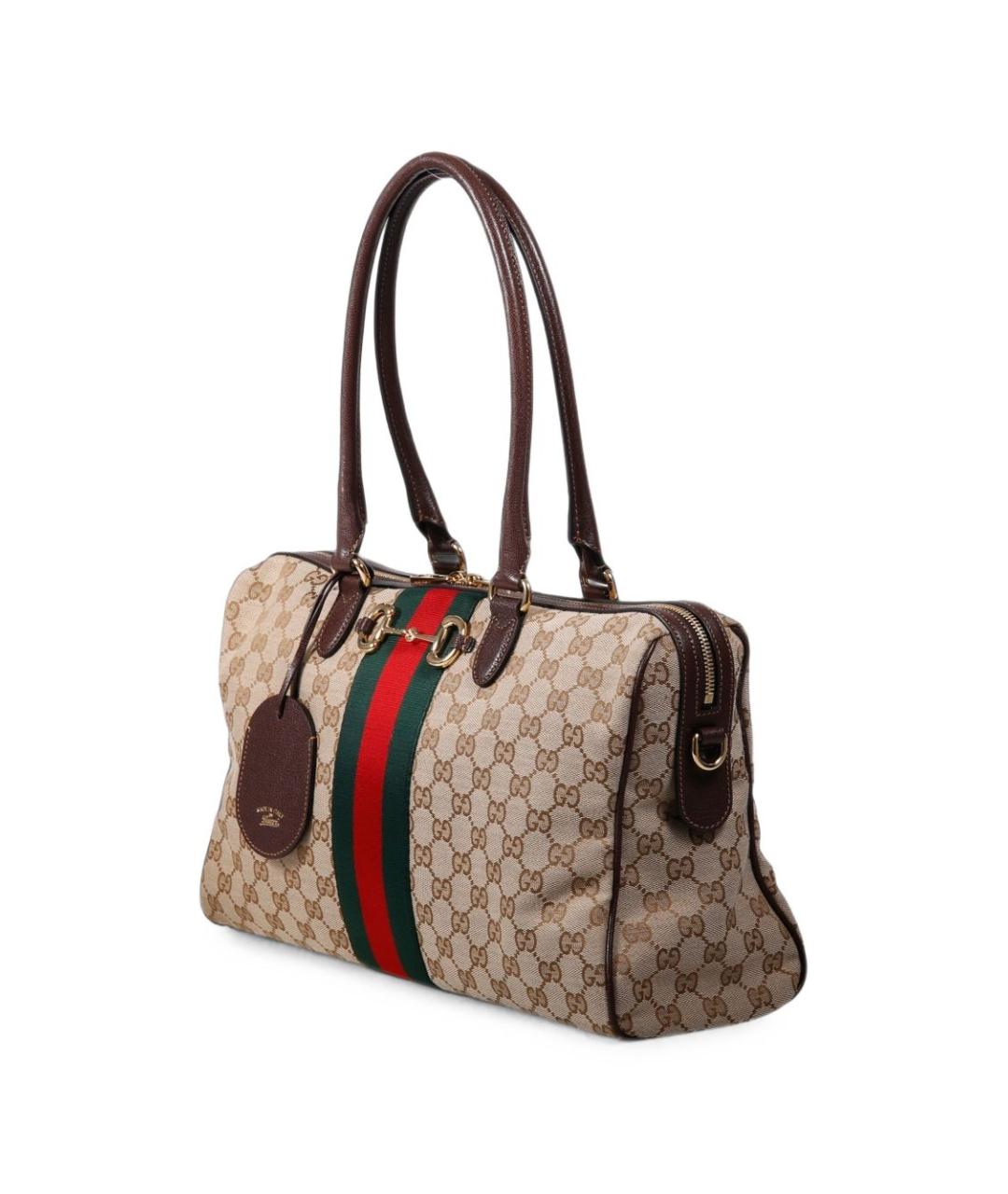 GUCCI Бежевая жаккардовая сумка тоут, фото 3