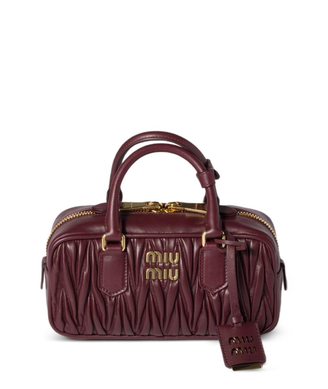 MIU MIU Бордовая кожаная сумка тоут, фото 1