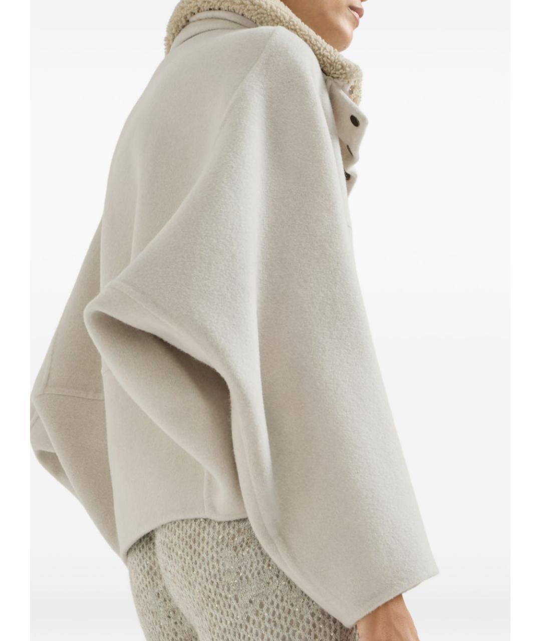 BRUNELLO CUCINELLI Бежевая шерстяная куртка, фото 6