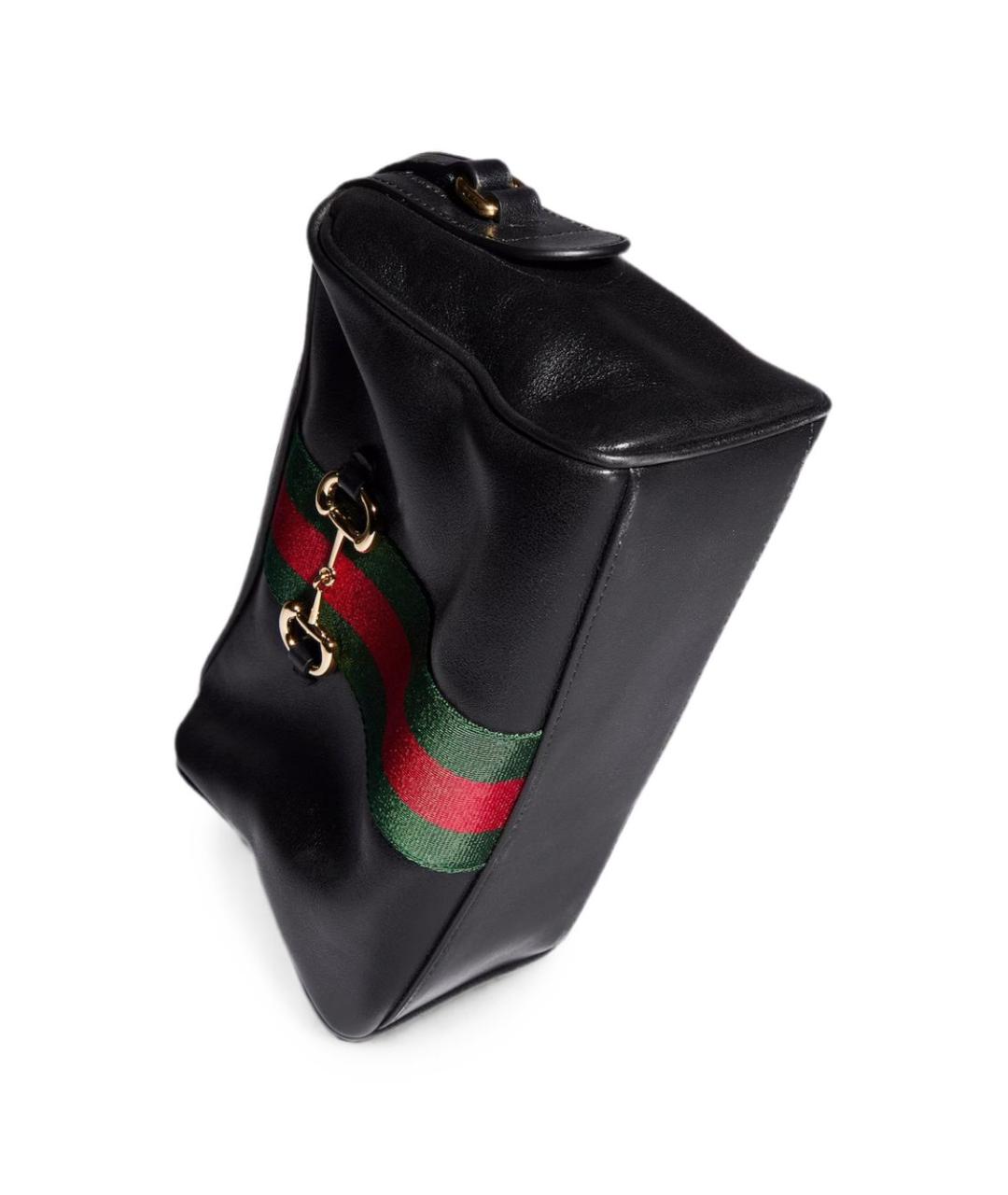 GUCCI Черная кожаная сумка тоут, фото 2