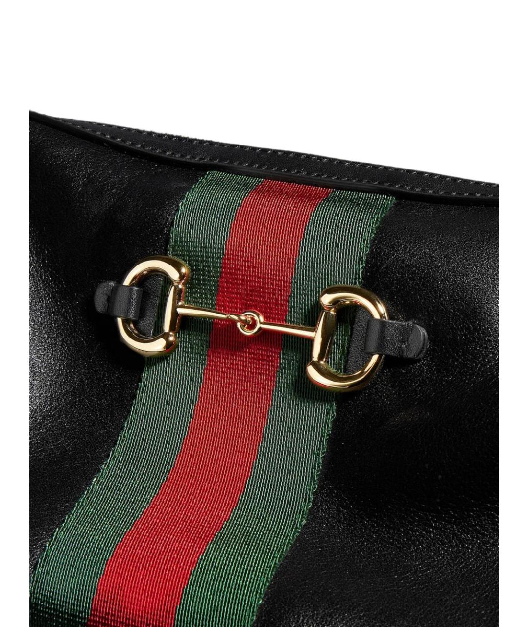 GUCCI Черная кожаная сумка тоут, фото 5