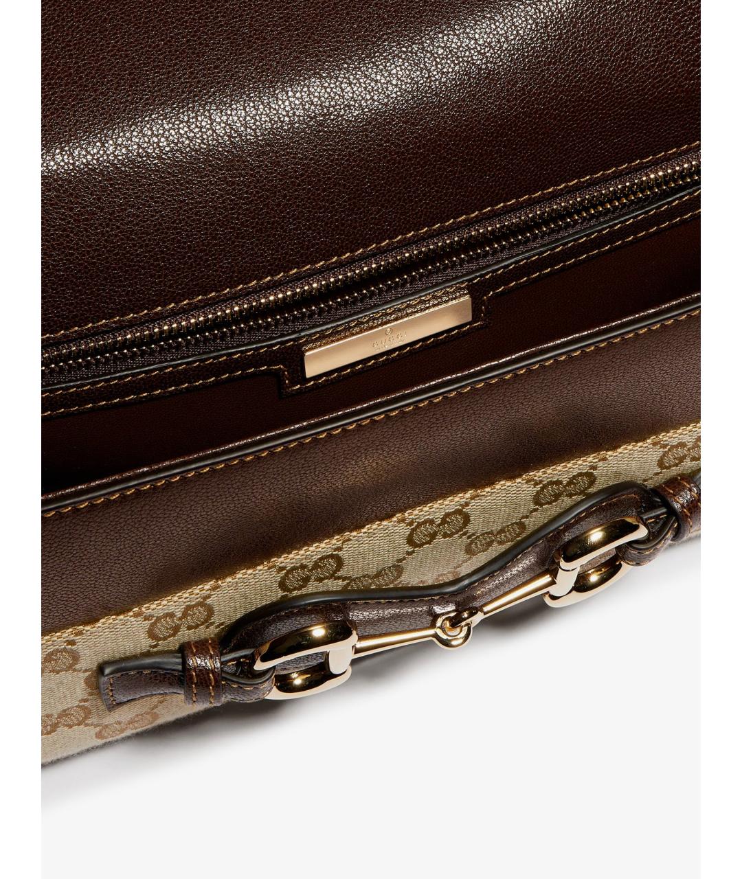 GUCCI Бежевая сумка через плечо из канвы, фото 6
