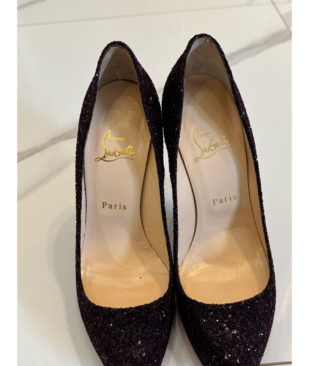 CHRISTIAN LOUBOUTIN Бордовые кожаные туфли, фото 3
