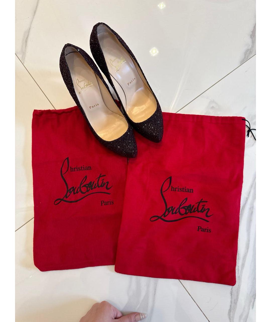 CHRISTIAN LOUBOUTIN Бордовые кожаные туфли, фото 5