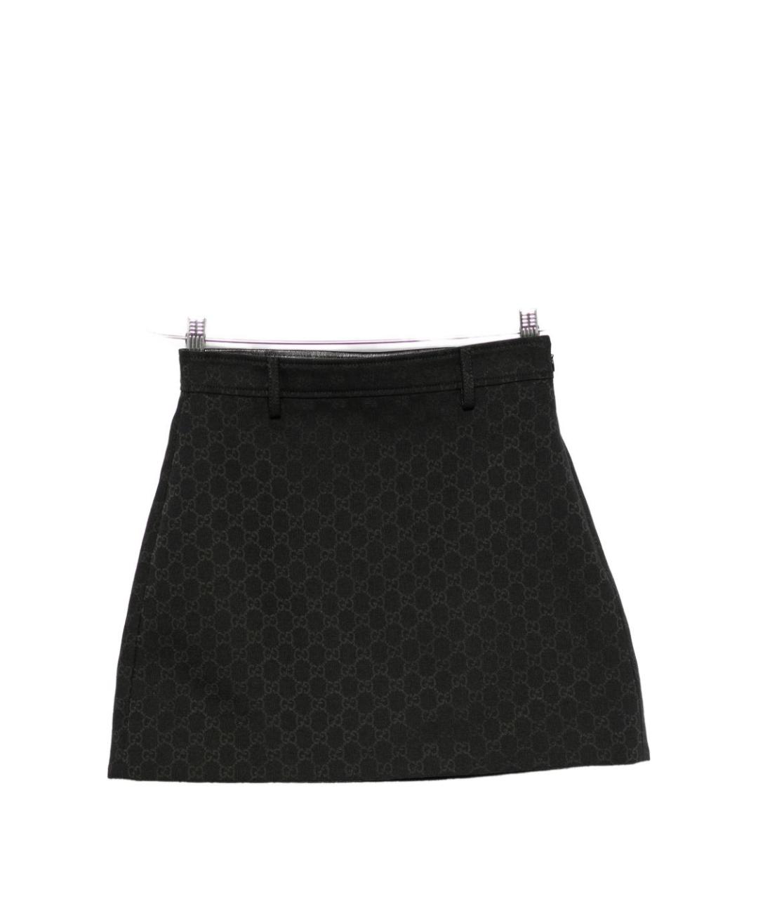 GUCCI Черная полиэстеровая юбка мини, фото 1