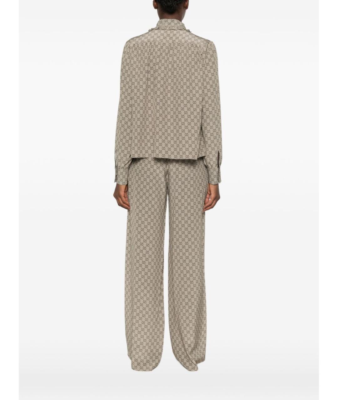 GUCCI Бежевая шелковая блузы, фото 3