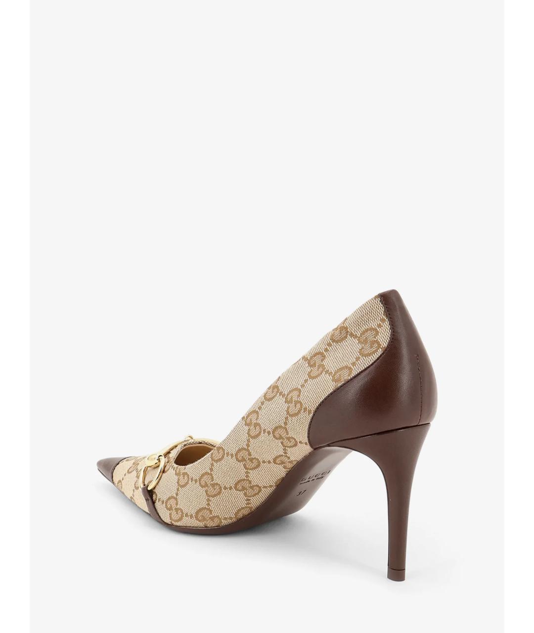 GUCCI Бежевые текстильные туфли, фото 3