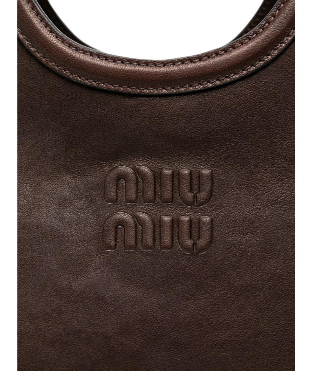 MIU MIU Коричневая кожаная сумка тоут, фото 3