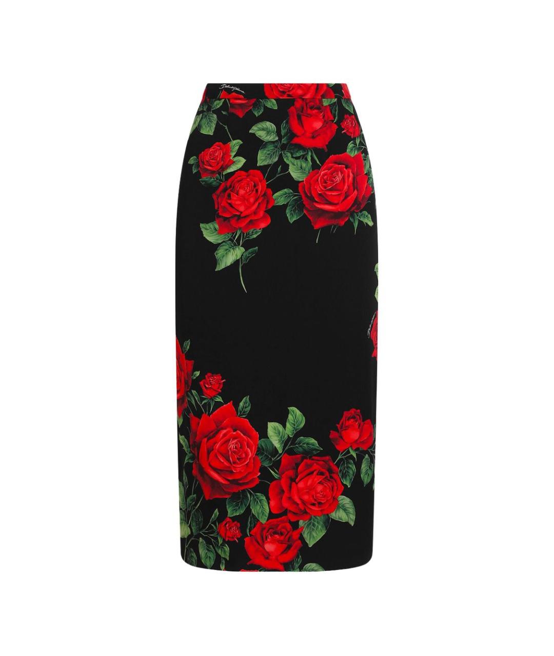 DOLCE&GABBANA Мульти шелковая юбка миди, фото 1