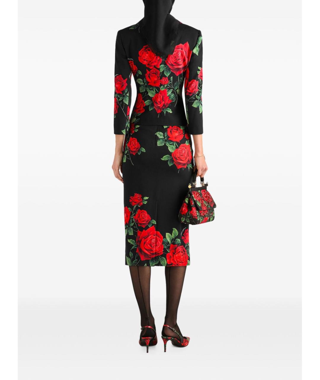 DOLCE&GABBANA Мульти шелковая юбка миди, фото 3