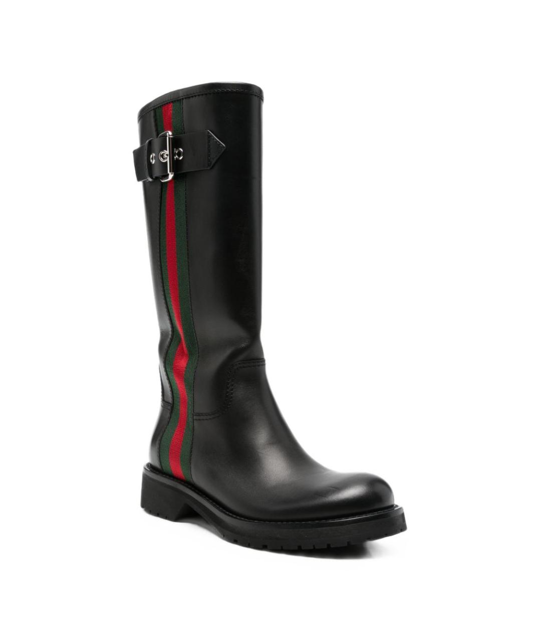 GUCCI Черные кожаные сапоги, фото 3