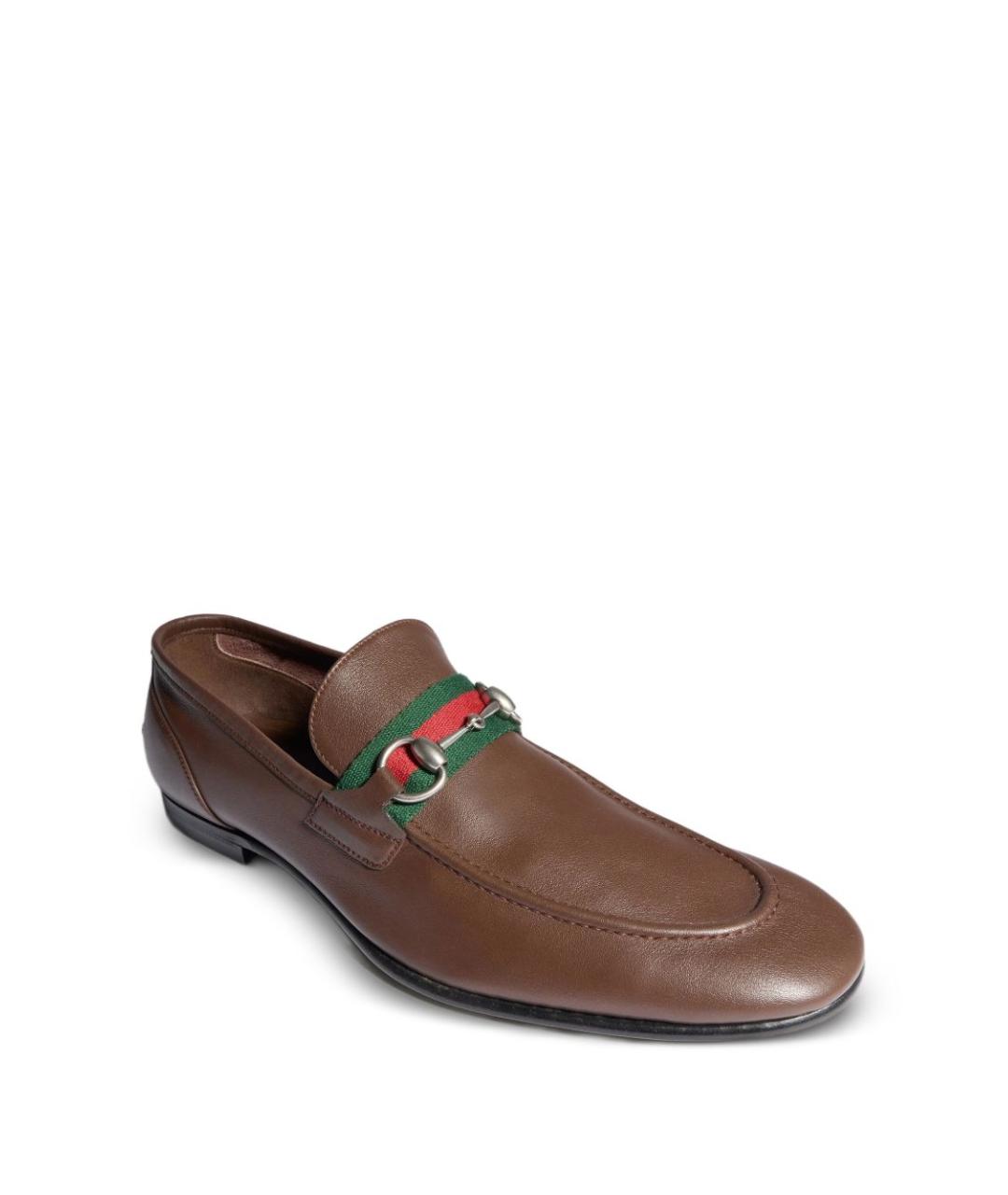 GUCCI Коричневые кожаные лоферы, фото 3