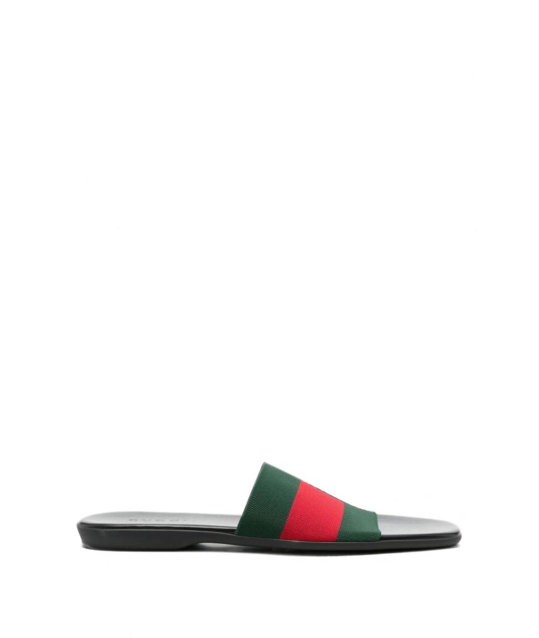 GUCCI Мульти текстильные шлепанцы, фото 1