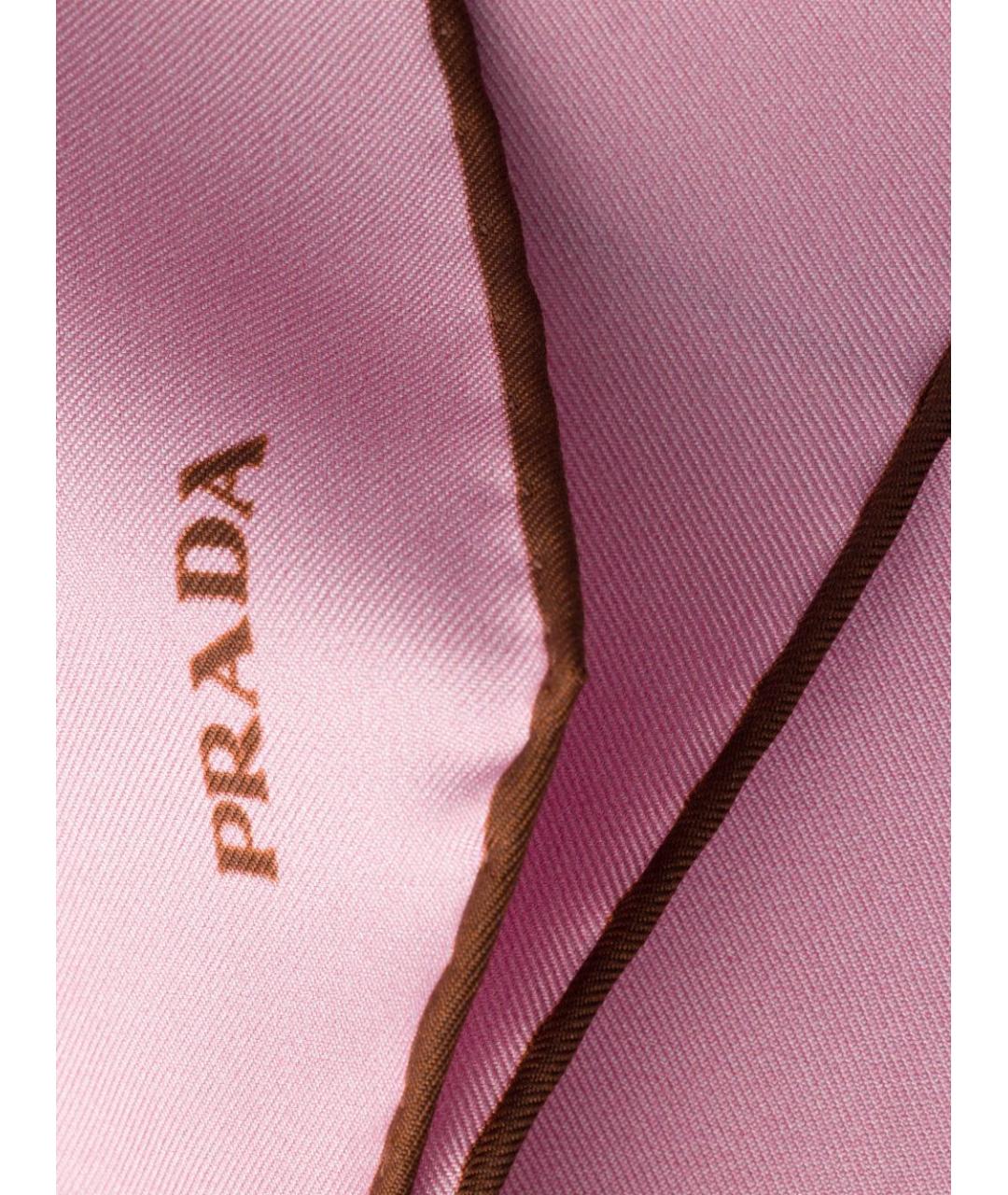 PRADA Розовый шерстяной шарф, фото 3
