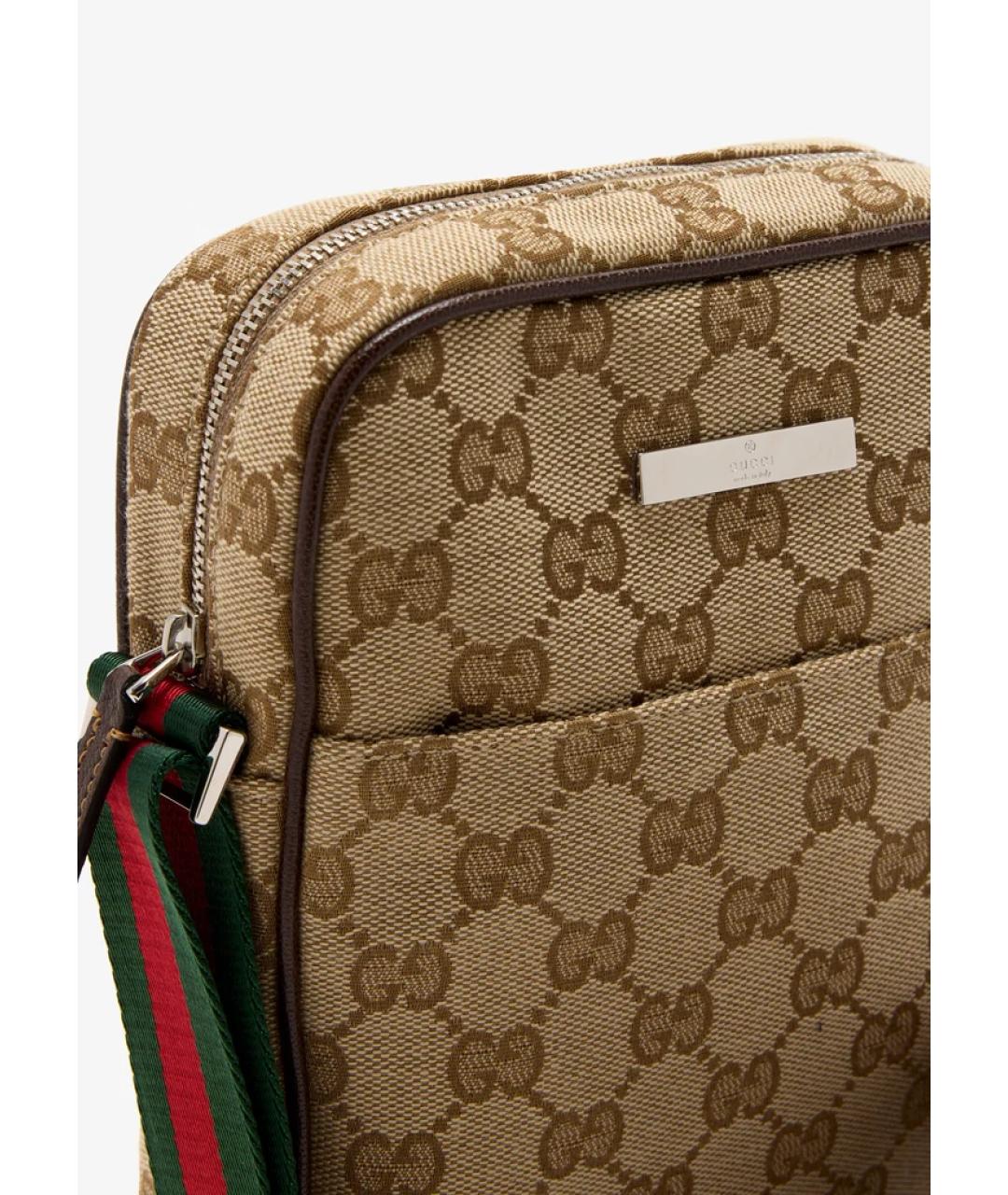 GUCCI Бежевая тканевая сумка на плечо, фото 2