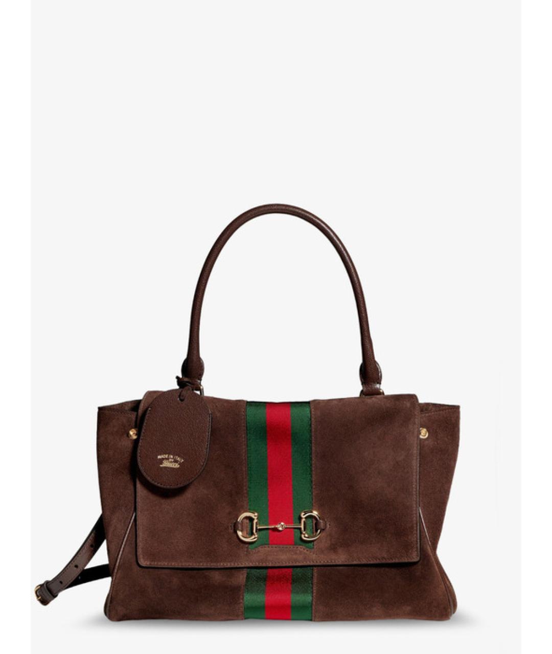 GUCCI Коричневая замшевая сумка тоут, фото 4