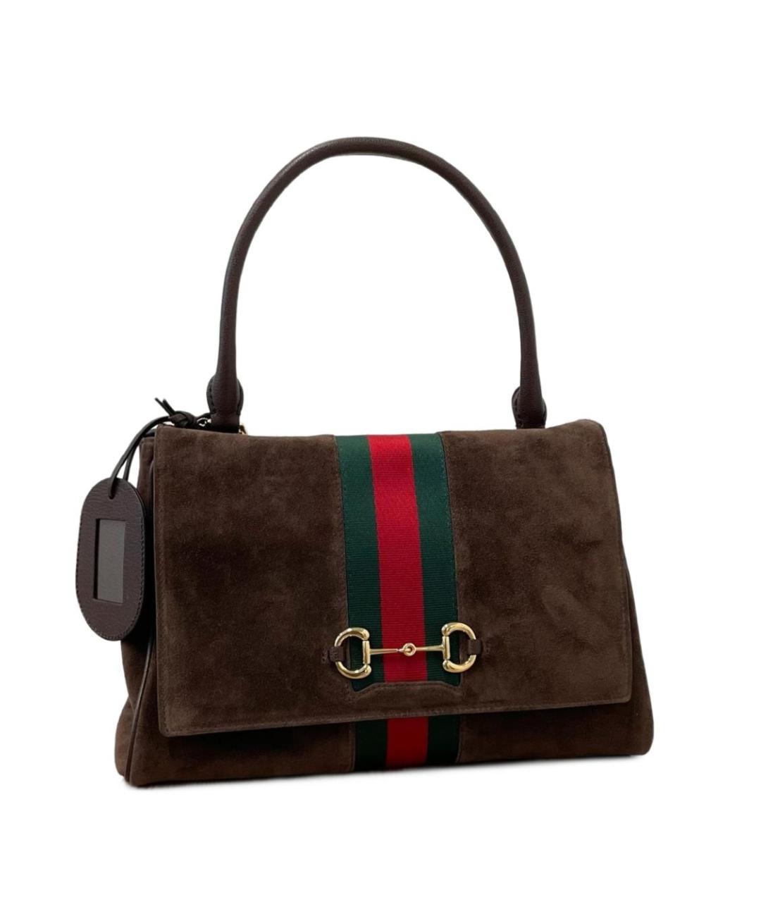 GUCCI Коричневая замшевая сумка тоут, фото 2