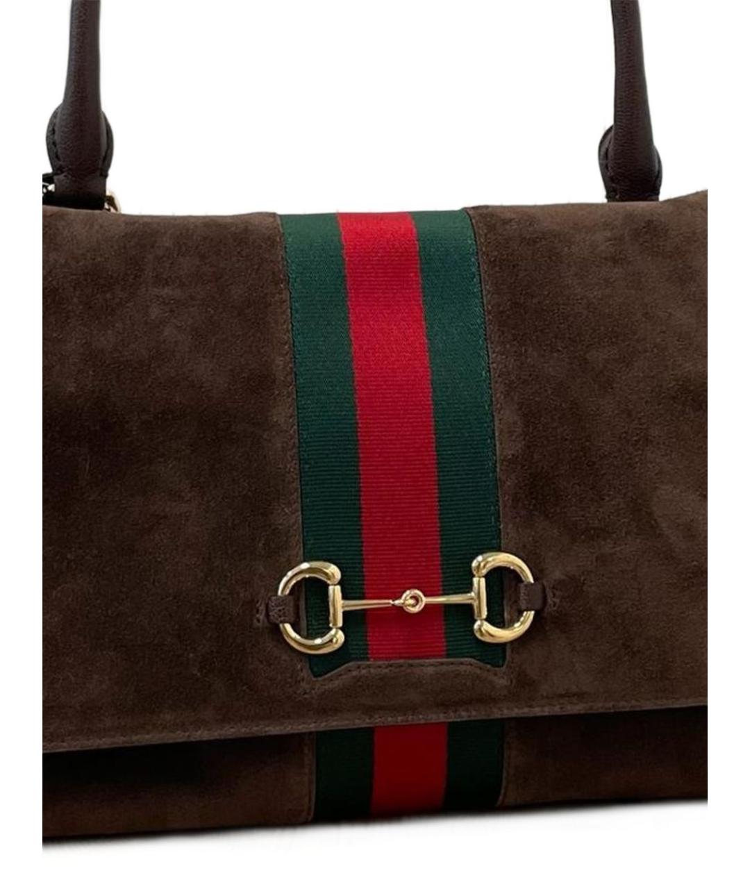 GUCCI Коричневая замшевая сумка тоут, фото 3