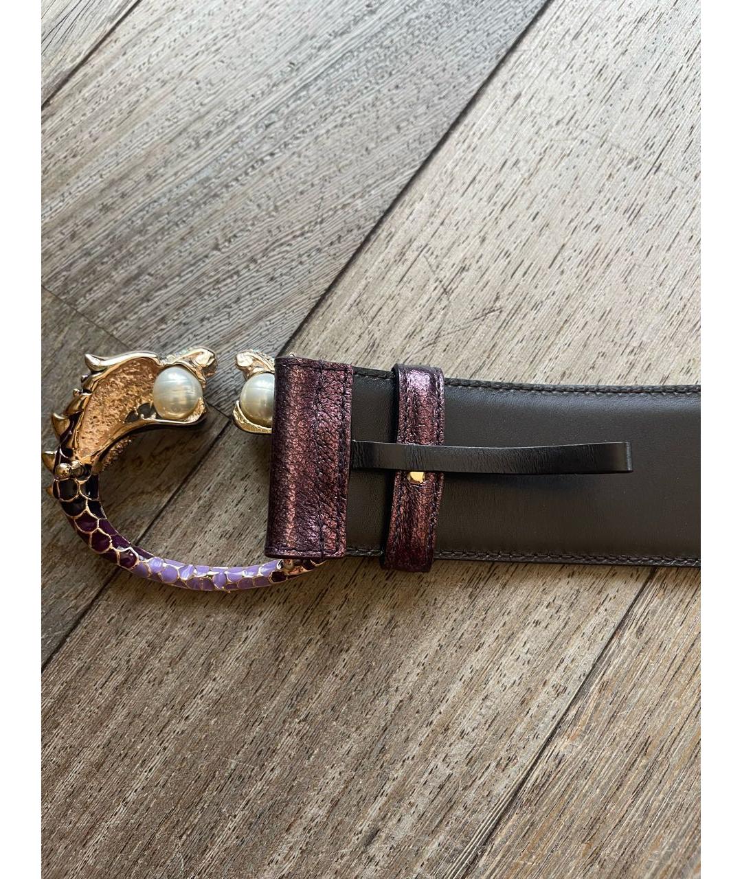 GUCCI Бордовый кожаный ремень, фото 4