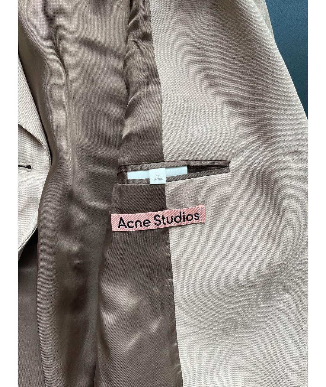 ACNE STUDIOS Бежевый шерстяной жакет/пиджак, фото 3