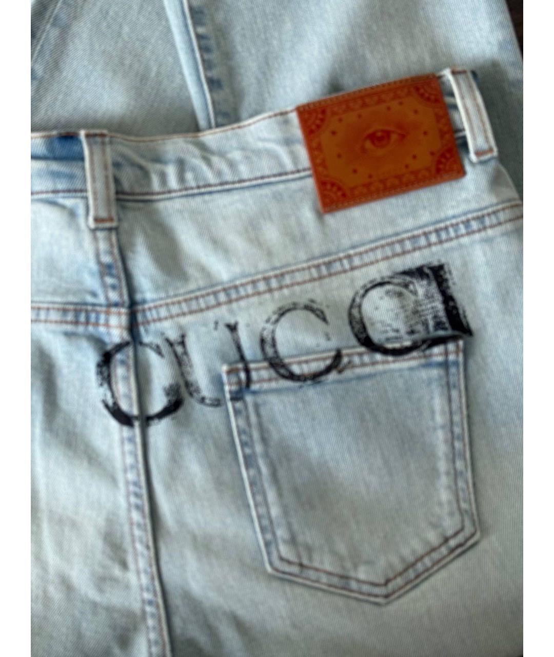 GUCCI Хлопковые прямые джинсы, фото 5