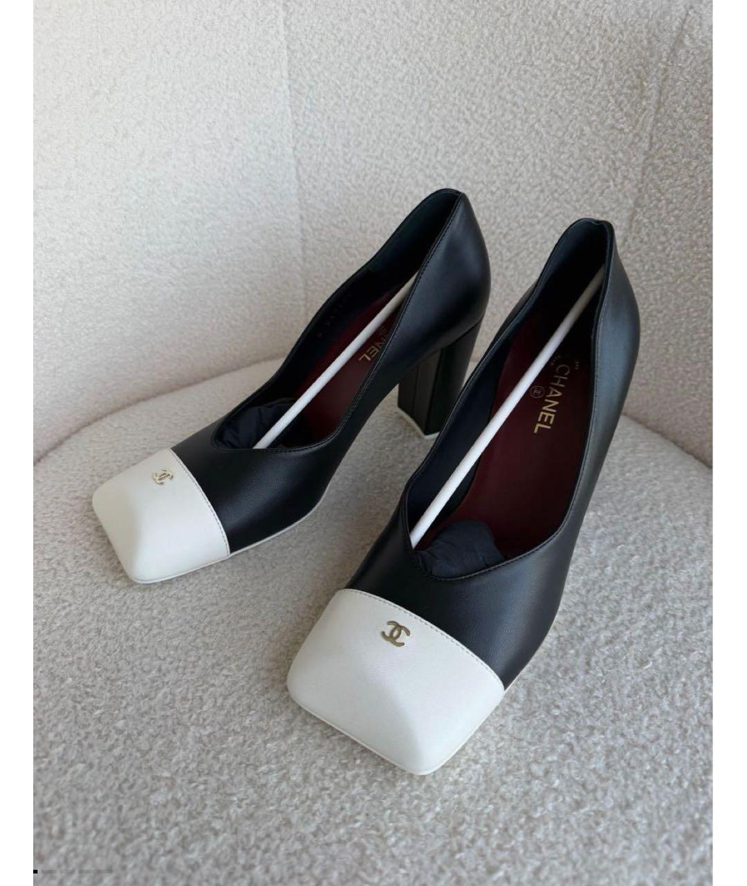 CHANEL Черные кожаные туфли, фото 2