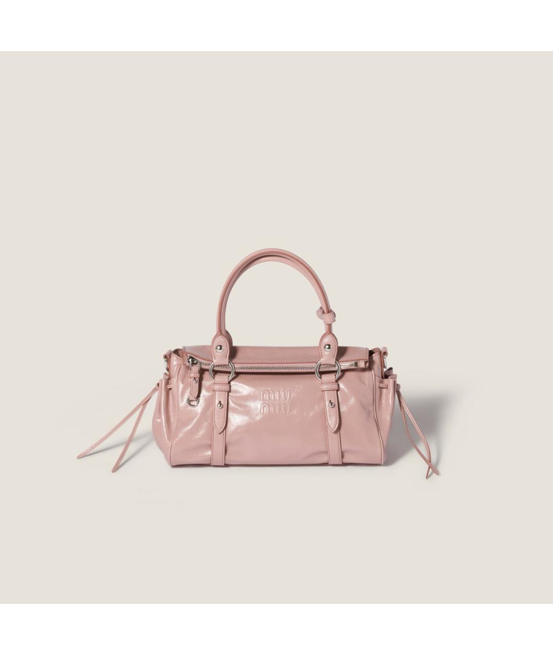 MIU MIU Розовая кожаная сумка с короткими ручками, фото 6