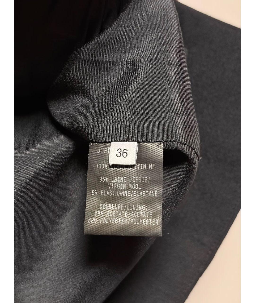 MUGLER Черная шерстяная юбка мини, фото 5