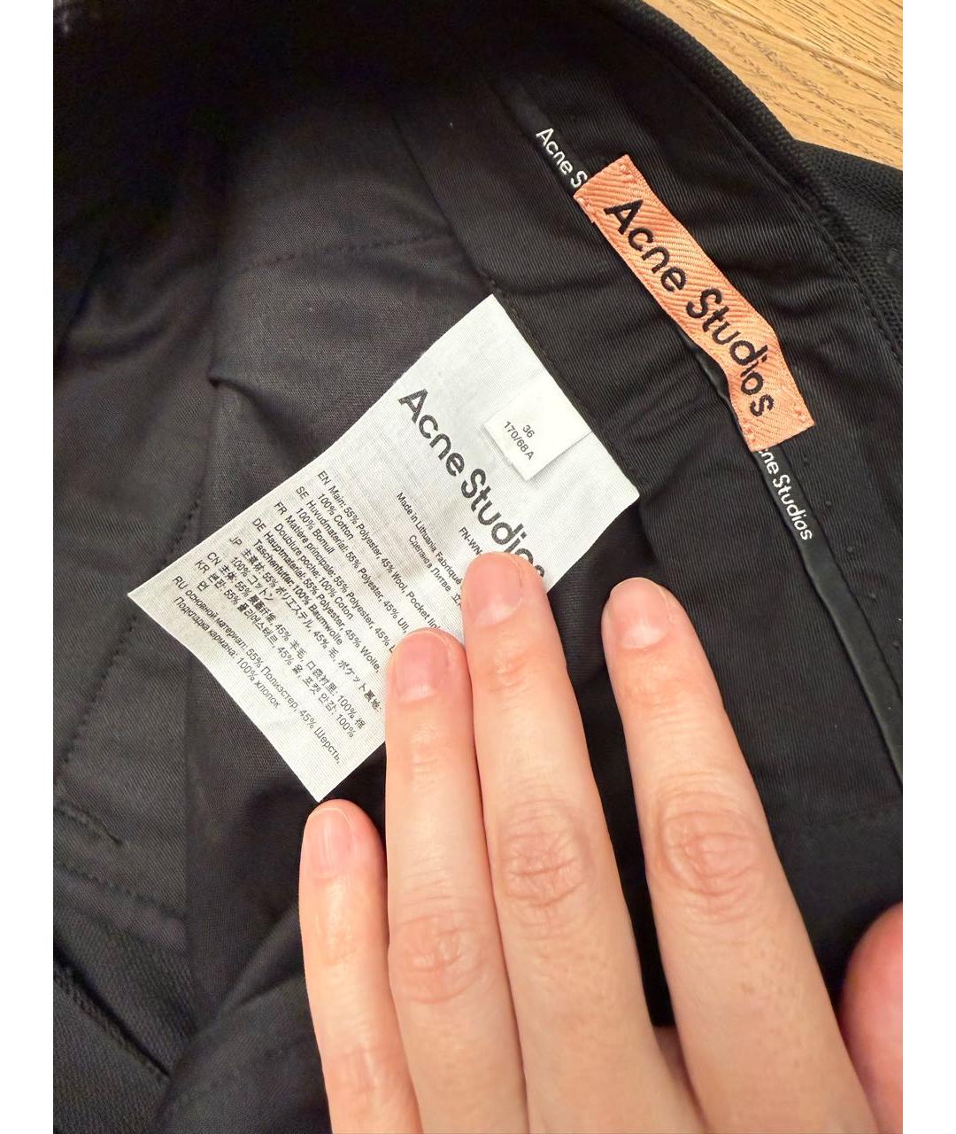 ACNE STUDIOS Черные шерстяные шорты, фото 7