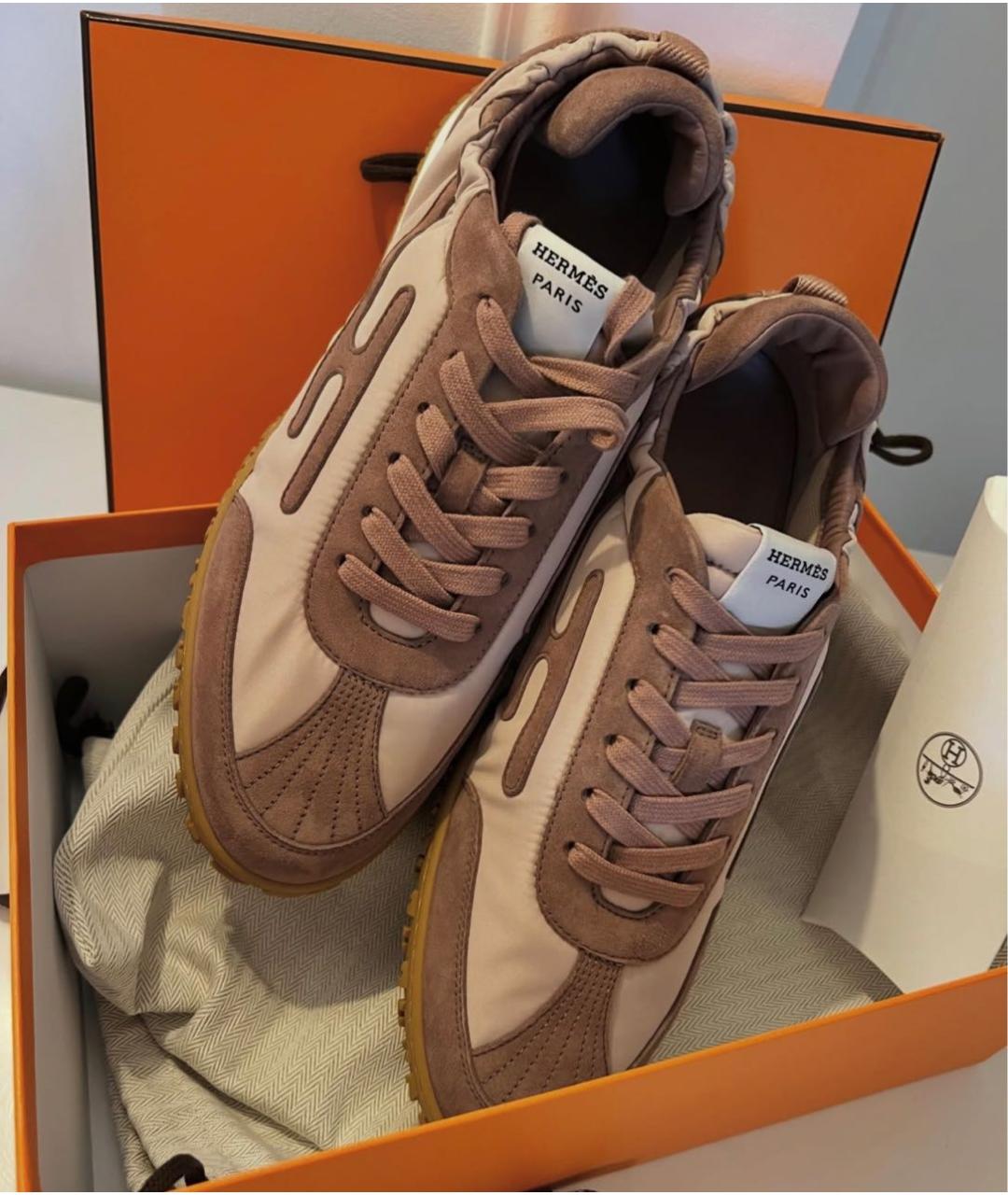 HERMES Розовые кроссовки, фото 2