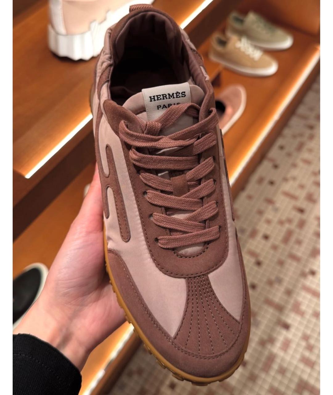 HERMES Розовые кроссовки, фото 6