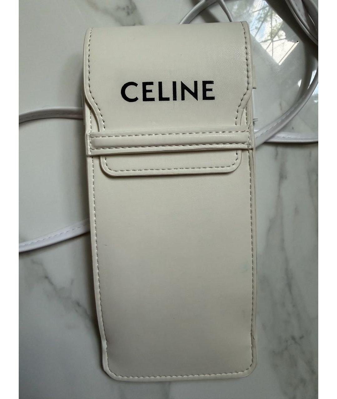 CELINE Белая сумка через плечо из искусственной кожи, фото 5