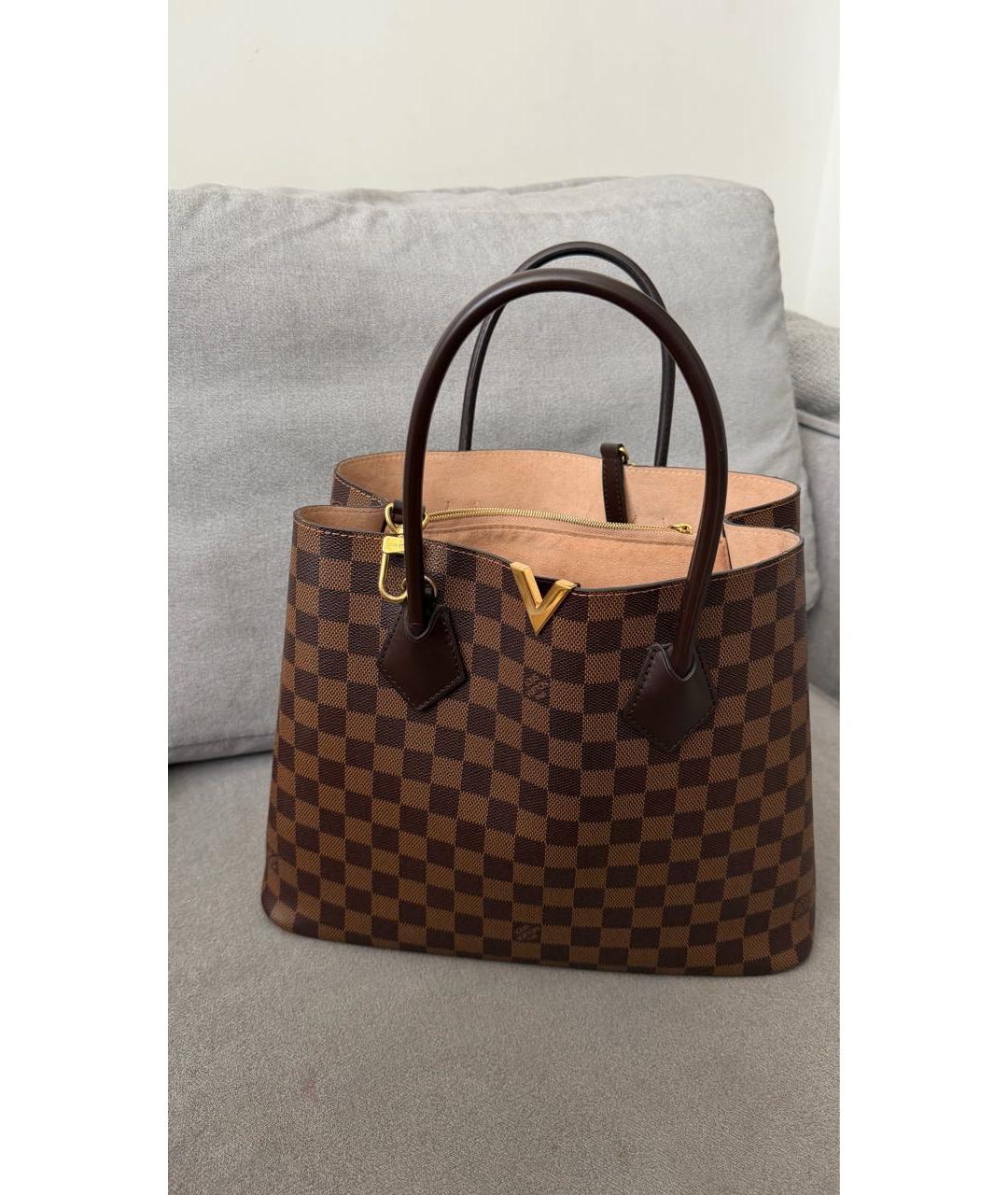 LOUIS VUITTON Коричневая сумка тоут из канвы, фото 5