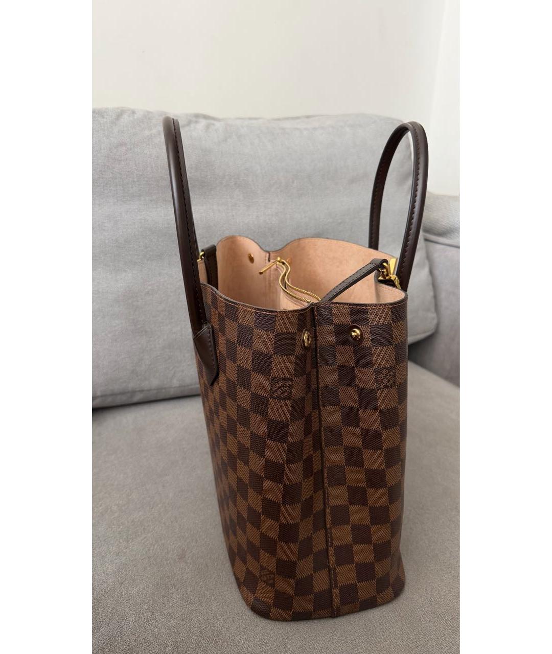 LOUIS VUITTON Коричневая сумка тоут из канвы, фото 3