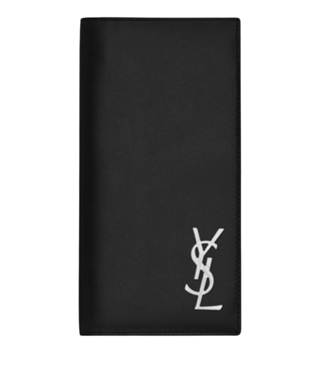 SAINT LAURENT Черный кожаный кошелек, фото 1