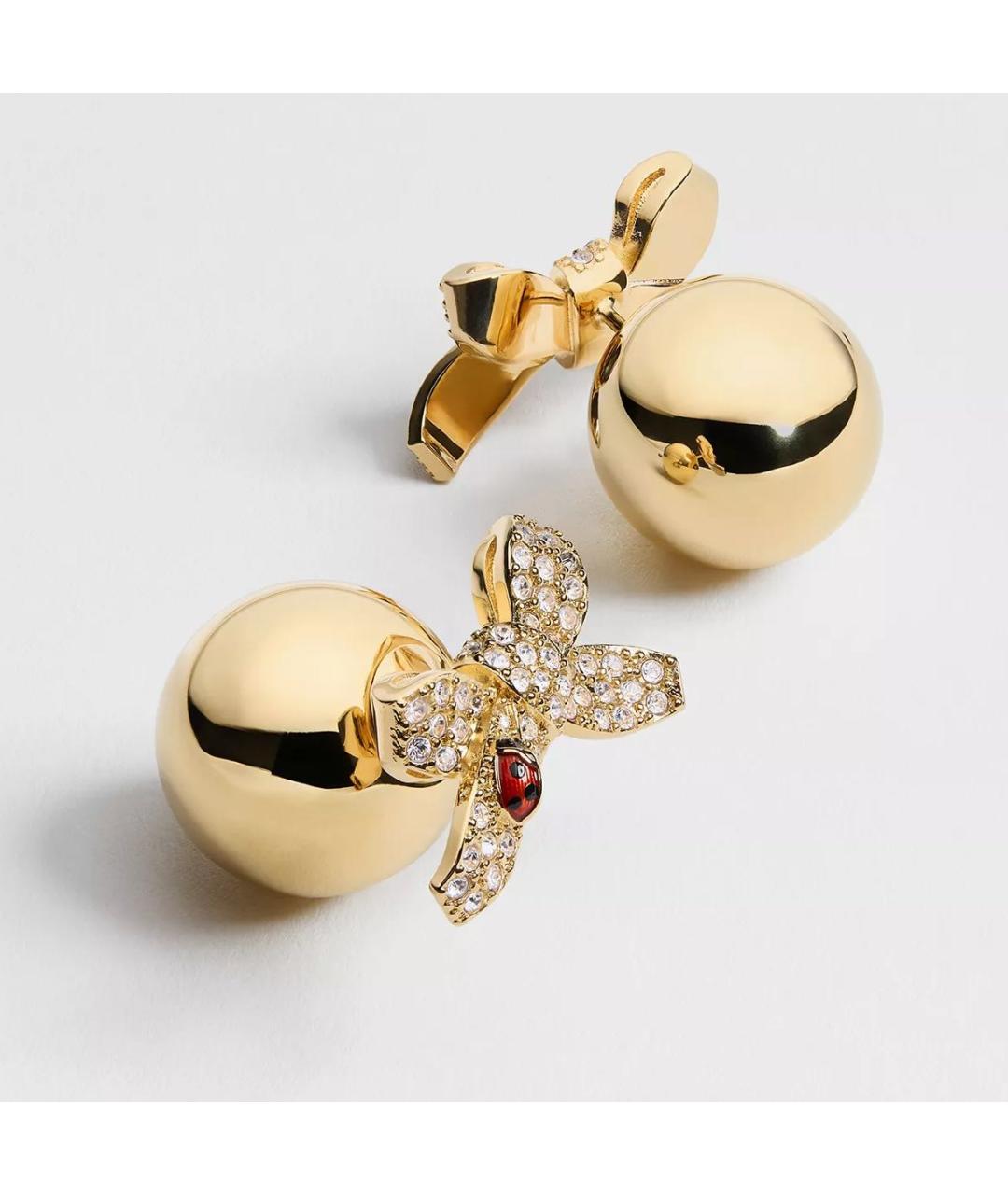 CHRISTIAN DIOR Золотые металлические серьги, фото 3