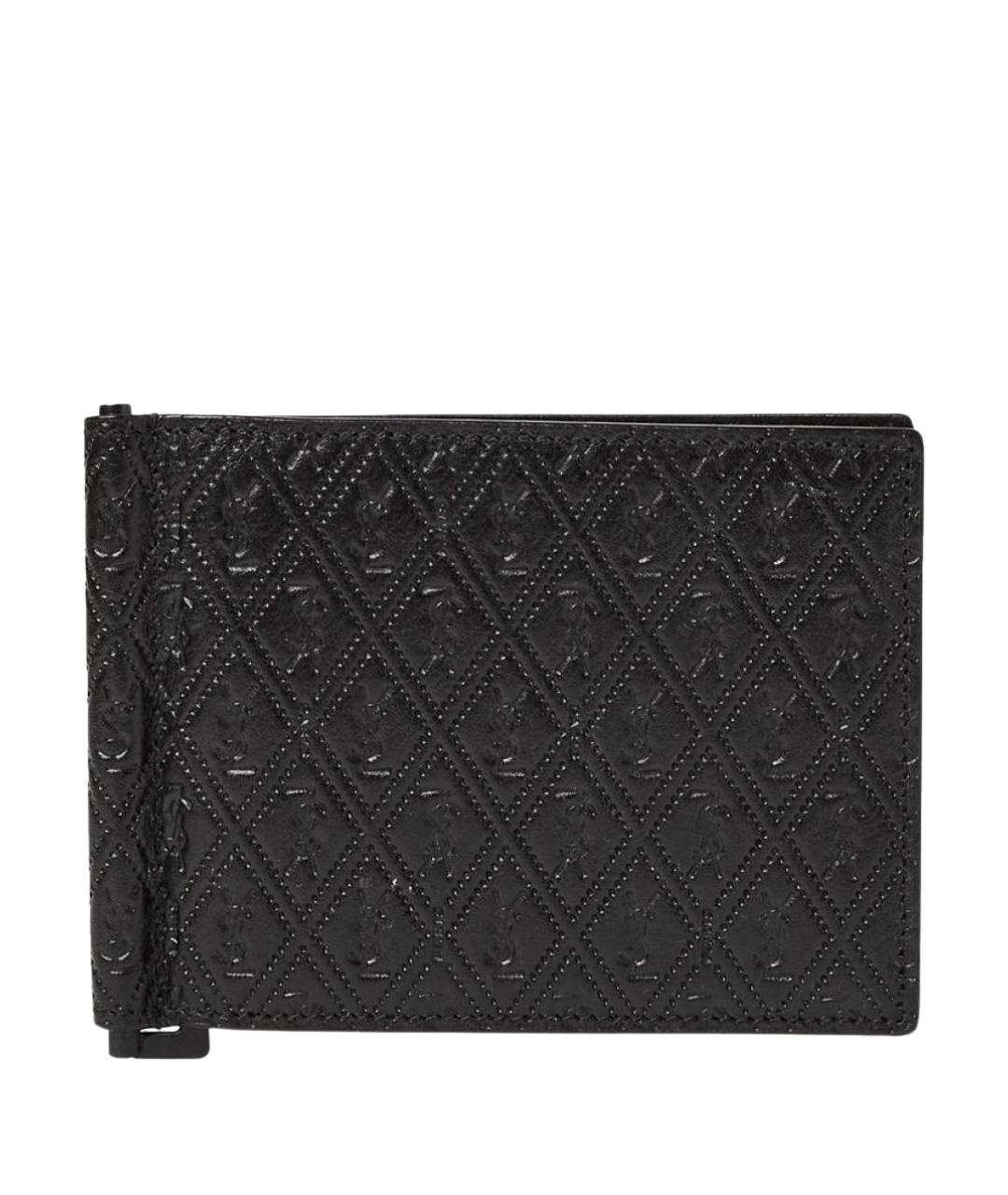 SAINT LAURENT Черный кожаный кошелек, фото 1