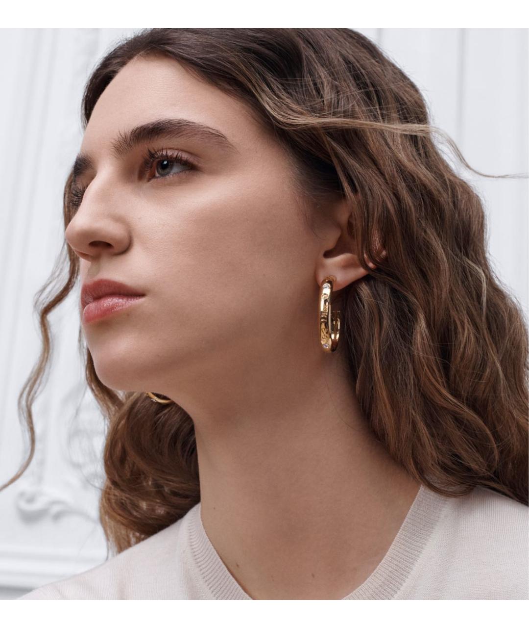CHRISTIAN DIOR Золотые металлические серьги, фото 2
