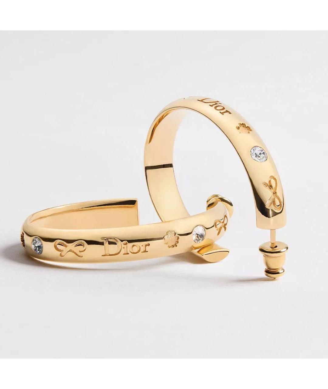 CHRISTIAN DIOR Золотые металлические серьги, фото 4