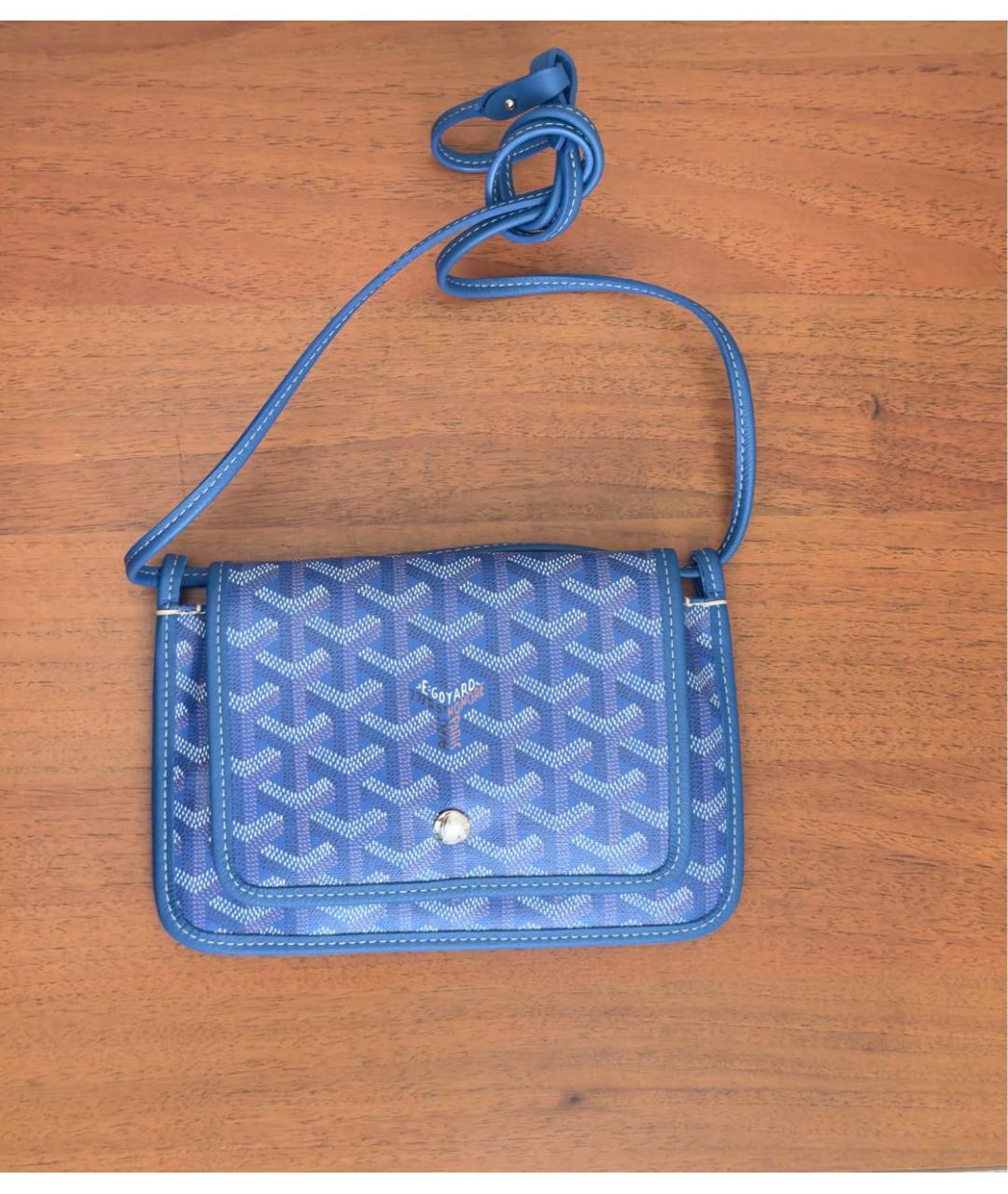 GOYARD Синяя сумка через плечо из канвы, фото 5