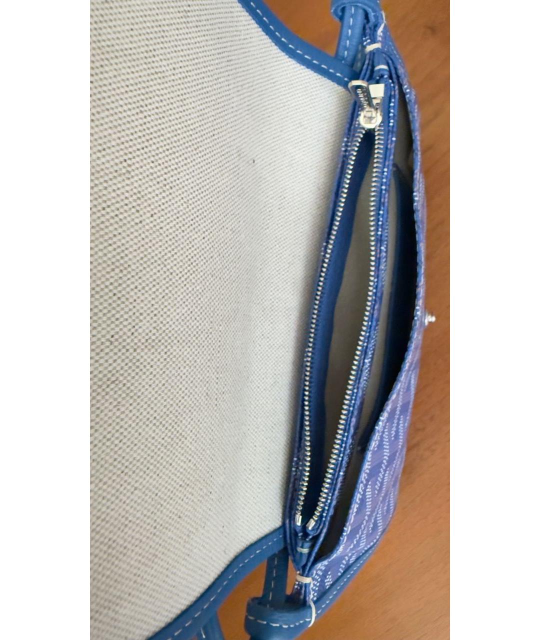 GOYARD Синяя сумка через плечо из канвы, фото 3
