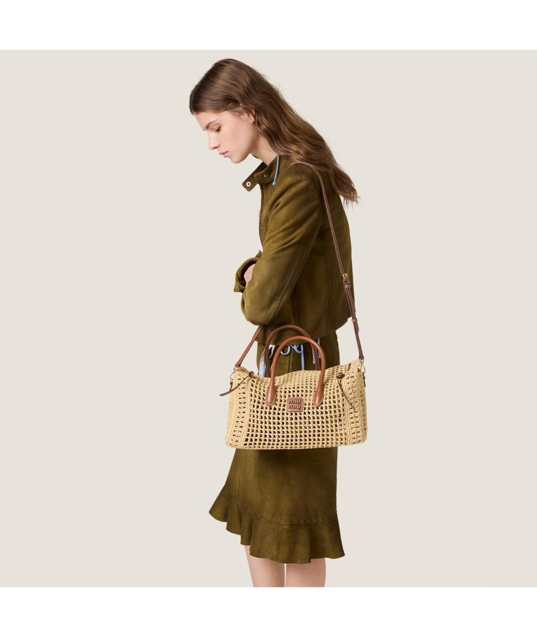 MIU MIU Коричневая сумка с короткими ручками, фото 5