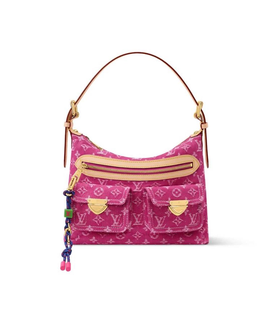 LOUIS VUITTON Розовая деним сумка тоут, фото 3