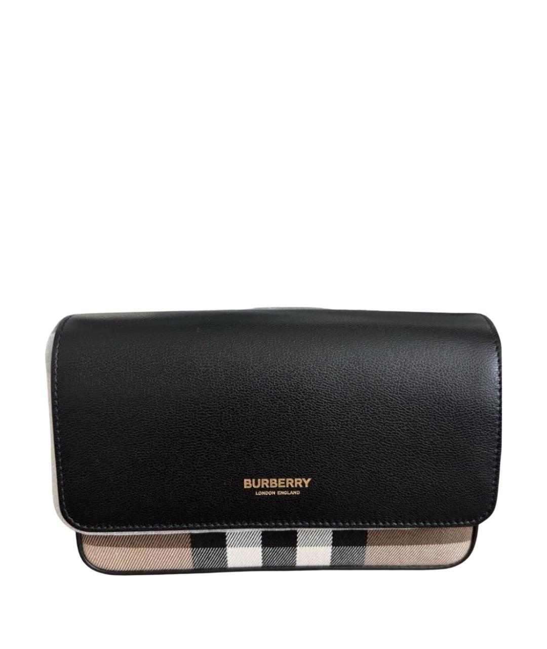 BURBERRY Черная кожаная сумка через плечо, фото 1