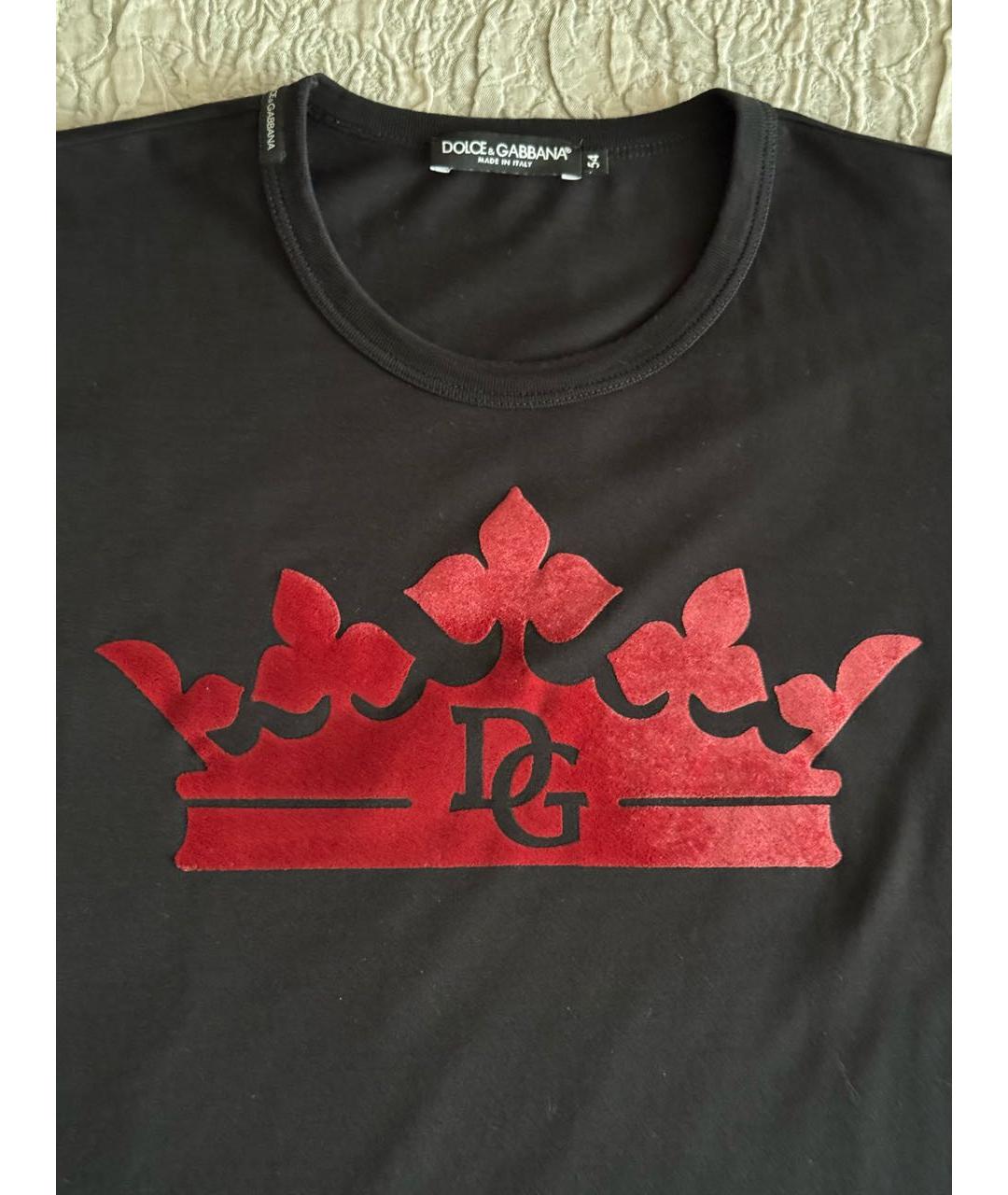 DOLCE&GABBANA Черная хлопковая футболка, фото 3
