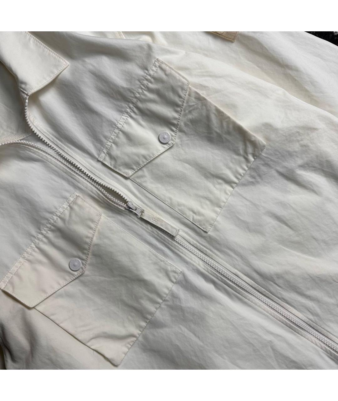 STONE ISLAND Белая хлопко-эластановая куртка, фото 4