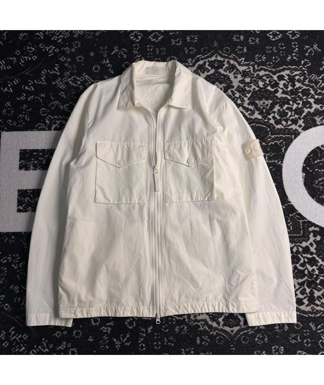 STONE ISLAND Белая хлопко-эластановая куртка, фото 6